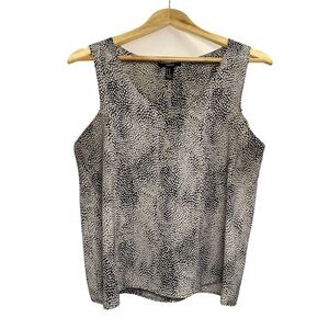 Forever 21 Sleeveless Animal Print Blouse Black Crea’ V-neck Tank Top | Medium